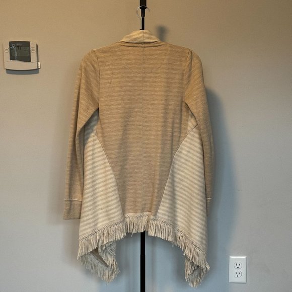 Anthropologie Tan/Beige Fringe Blanket Cardigan - Size XS - Picture 2 of 5